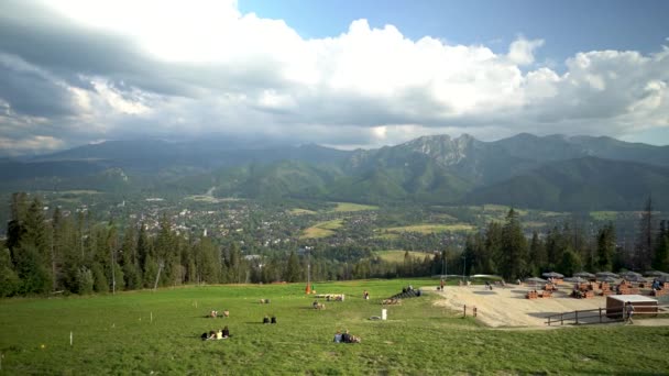 Polonya Nın Zakopane Kentindeki Gubalowka Dağlarının Çekimleri Polonya Nın Tatra — Stok video