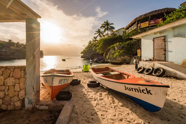 Bela Praia Tropical Com Barcos Mar — Fotografia de Stock