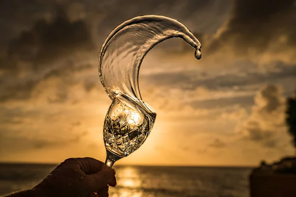 Verre Avec Éclaboussure Eau — Photo