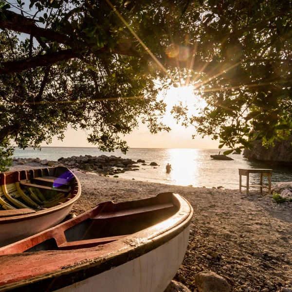 Fiskebåtar Stranden Morgonen — Stockfoto