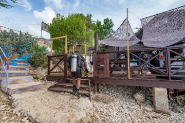 Karayipler 'in Bonaire Adası' nın manzarası