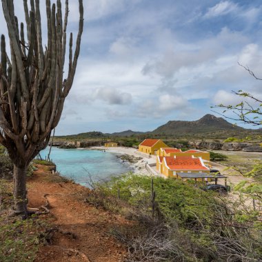 Karayipler 'in Bonaire Adası' nın manzarası