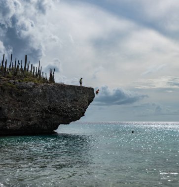 Karayipler 'in Bonaire Adası' nın manzarası