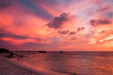 Karayipler 'in Bonaire Adası' nın manzarası