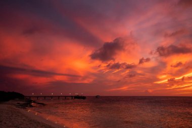 Karayipler 'in Bonaire Adası' nın manzarası