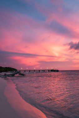 Karayipler 'in Bonaire Adası' nın manzarası