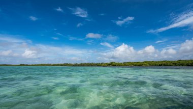 Karayipler 'in Bonaire Adası' nın manzarası