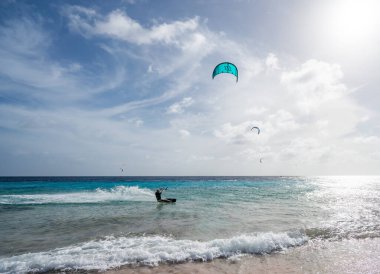 Karayipler 'in Bonaire Adası' nın manzarası