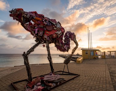 Karayipler 'in Bonaire Adası' nın manzarası