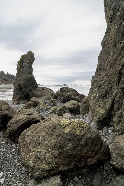 Berggrundning Ruby Beach Olympic National Park — Stockfoto