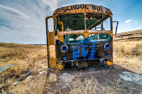 Ônibus Velha Escola Palouse — Fotografia de Stock