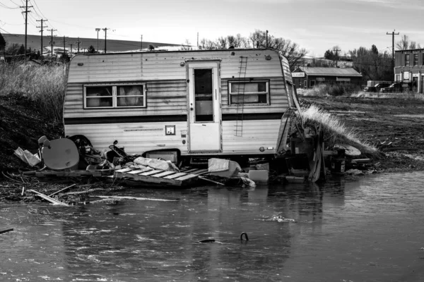 Velha Caravana Não Utilizada Grande Pudim Gelado — Fotografia de Stock