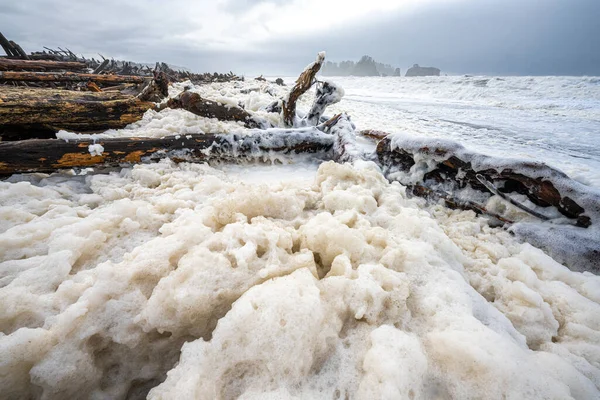 Rialto Beach Een Winderige Dag December — Stockfoto