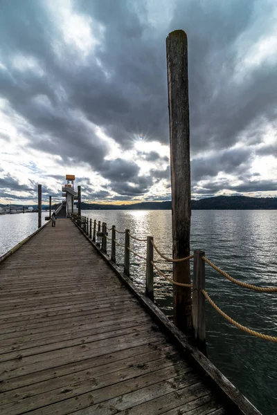 Pier Aan Het Meer Van Coeur Alene Idaho — Stockfoto