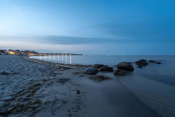 Abendblick Von Der Strandpromenade Haffkrug Deutschland — Stockfoto