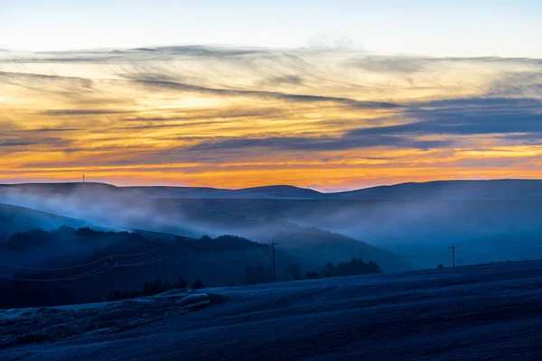 Palouse Fields in Fall, Golden to Blue Hour, Washington State