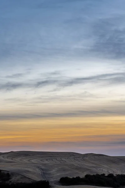 Palouse Fields Ősszel Golden Blue Hour Washington Állam — Stock Fotó