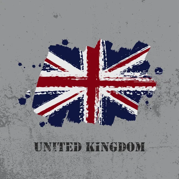 Σημαία Διάνυσμα Του Ηνωμένου Βασιλείου Πινέλο Εγκεφαλικό Επεισόδιο Σημαία Grunge — Διανυσματικό Αρχείο