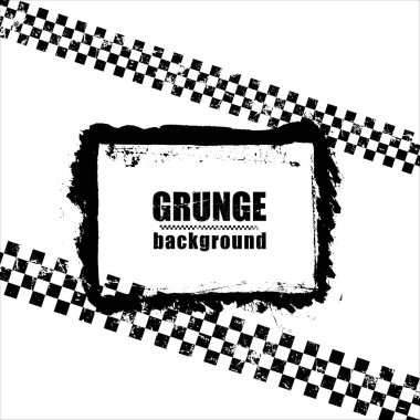 Beyaz arkaplanda vektör grunge çerçeve yarış ögeleri.
