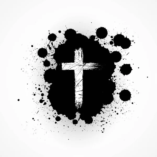 grunge biçimi ile çapraz vektör siyah boya. 