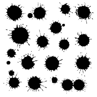 Mürekkep damlaları, mürekkep damlaları, sıçrama koleksiyonu..