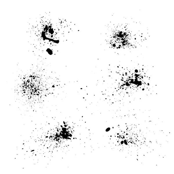 Coleção Ilustrações Vetoriais Respingos Tinta Grunge — Vetor de Stock