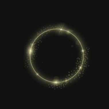 Vektör sarı neon parlayan ışık çerçeve çizgisi afişi soyut arkaplan.