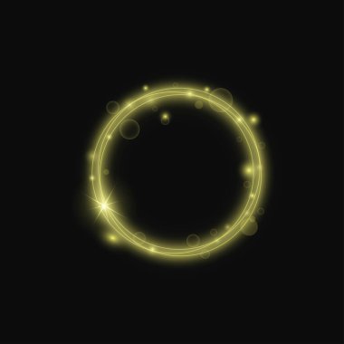 Vektör neon parlayan ışık çerçeve çizgisi afişi soyut arkaplan.