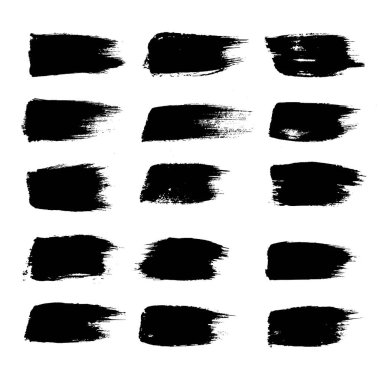 Vektör siyah boya fırça darbesi, çizgi, doku, arkaplan.