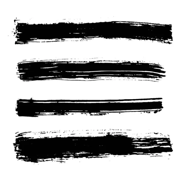Vektör grunge fırça takımı. Siyah mürekkep fırçası vuruşu..