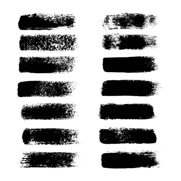 黒インクのベクトルセット ブラシストローク — ストックベクタ