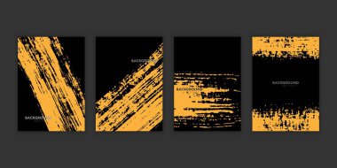 Vektör, soyut el ilanı grunge biçimini ayarladı. Fırça darbesi 10