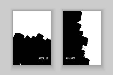 Vektör, kapak kitabı tasarımları için grunge desenini soyut olarak ayarladı. Siyah ve beyaz arkaplan.