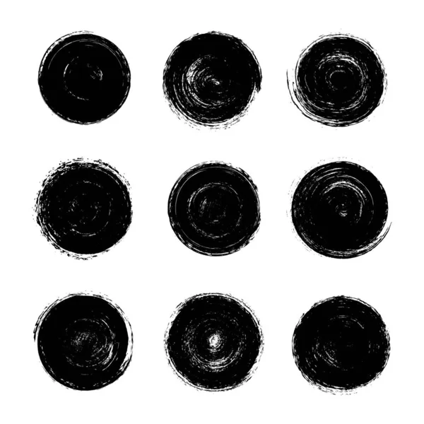 Διάνυσμα Grunge Στρογγυλά Σχήματα Grung Κύκλο Γραμματοσήμων — Διανυσματικό Αρχείο