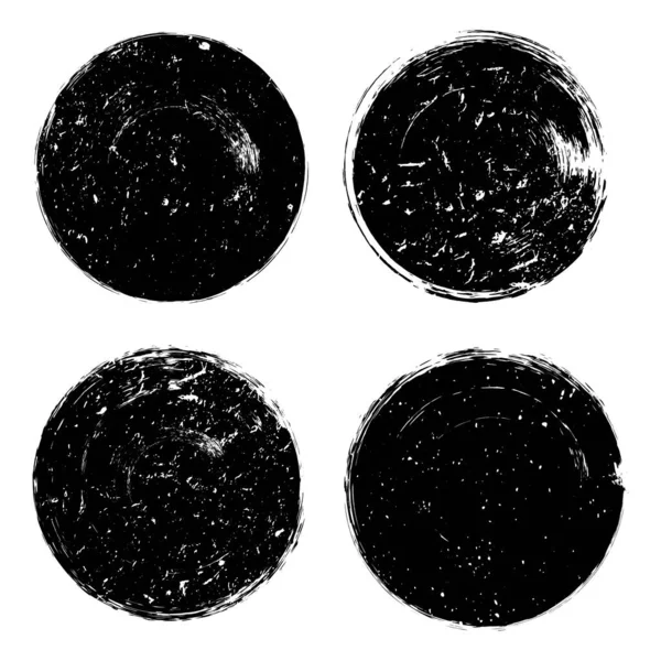 Διάνυσμα Μαύρο Χρώμα Κύκλο Grunge Υφή Στρογγυλό Σχήμα — Διανυσματικό Αρχείο
