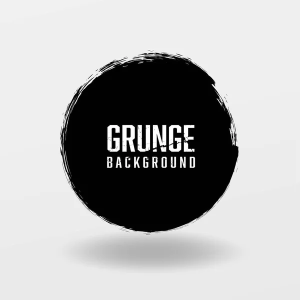 Vector Negro Pintura Circle Grunge Forma Redonda — Vector de stock