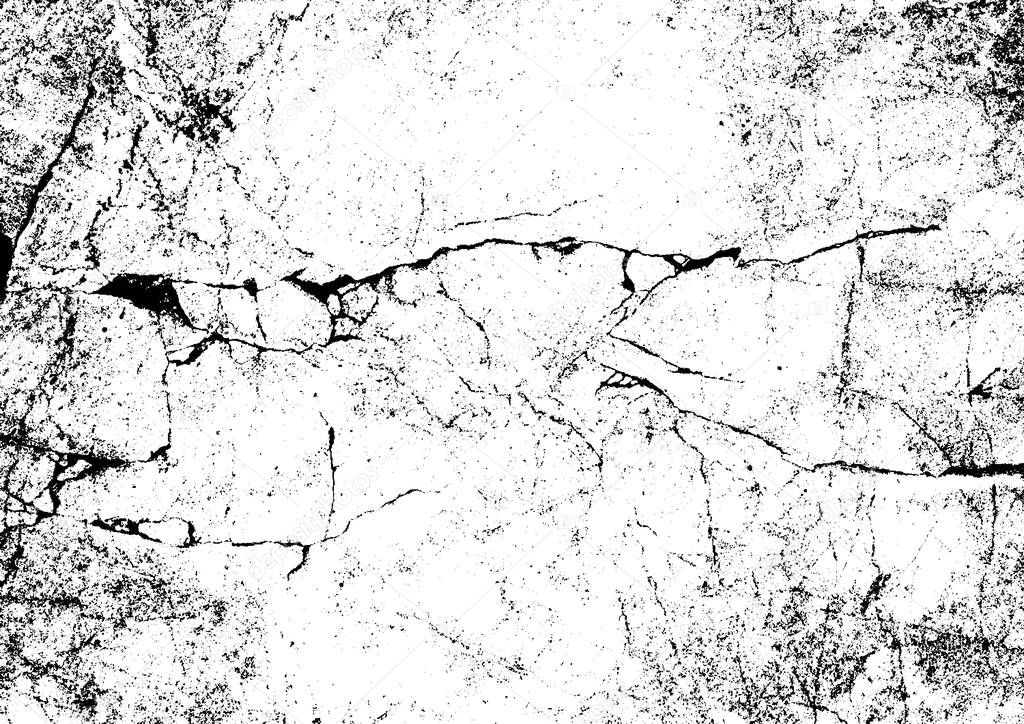 Vector distressed overlay of cracked concrete stone grunge adstract background.