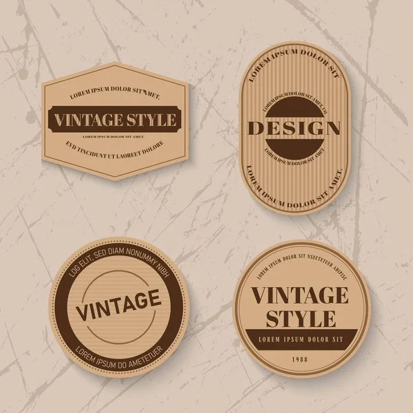 Vector Set Label Vintage Und Rahmen — Stockvektor