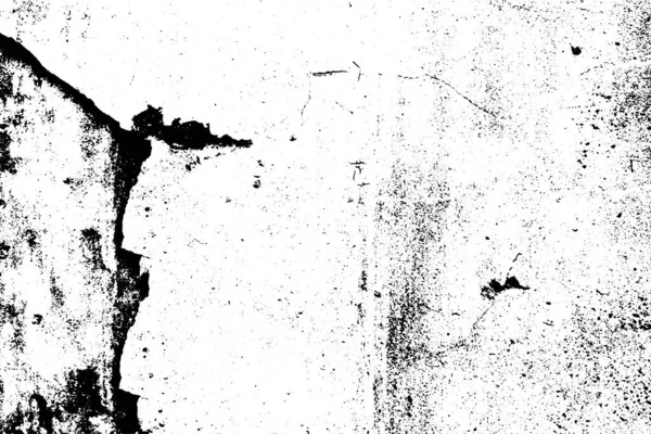 Vector Monocromo Textura Antigua Pared Agrietada Efecto Overlay Grunge Fondo — Vector de stock