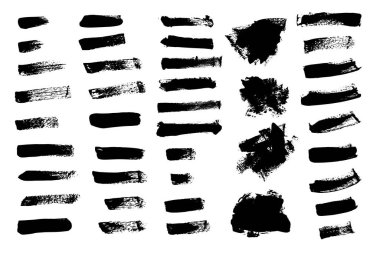 Beyaz arka planda vektorset grunge fırça darbesi. Siyah boya fırçası.