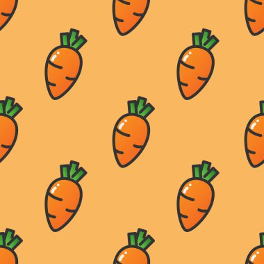 Renkli şirin havuçların vektör desensiz arkaplanı.