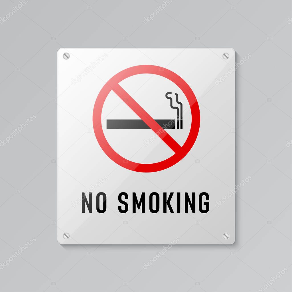 Vector of warning sign. No smoking sign.