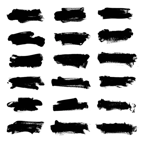 Grunge Vectoriel Peinture Pinceau Texture Course Pinceau Encre Noire — Image vectorielle