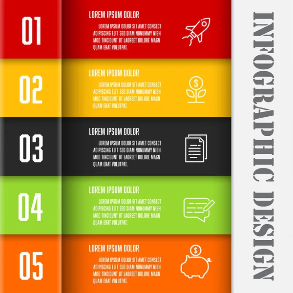 Vektör işleri bilgi şablonu. Sunum 5 adım. Tasarım ögesi.