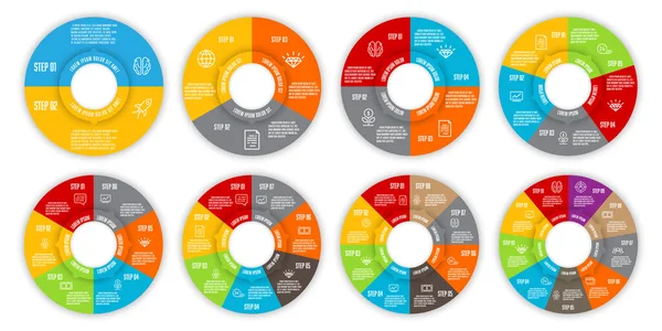 Vektör şablon bilgi çemberini ayarla. Sunum için şablon diyagramı.