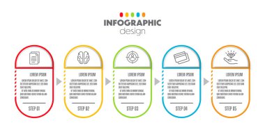 Vektör bilgi-zaman çizelgesi şablon tasarım elemanı. Konsept iş simgesi ile sunum şablonu.