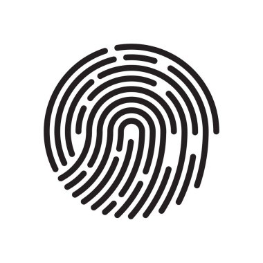 Vektör simgesi parmak izi. Biyometrik parola insan.