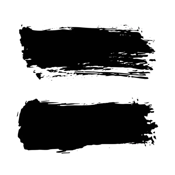 ベクトルアートブラシストローク ブラックペイントブラシテクスチャ ボックスフレーム テキストの背景 — ストックベクタ