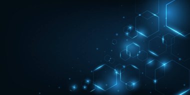 Altıgen geometrik arkaplan ile vektör teknolojisi.