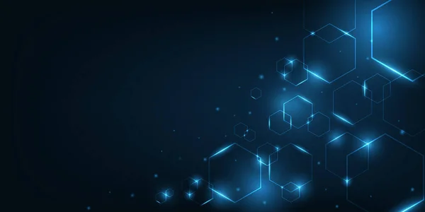 Altıgen geometrik arkaplan ile vektör teknolojisi.